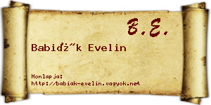 Babiák Evelin névjegykártya